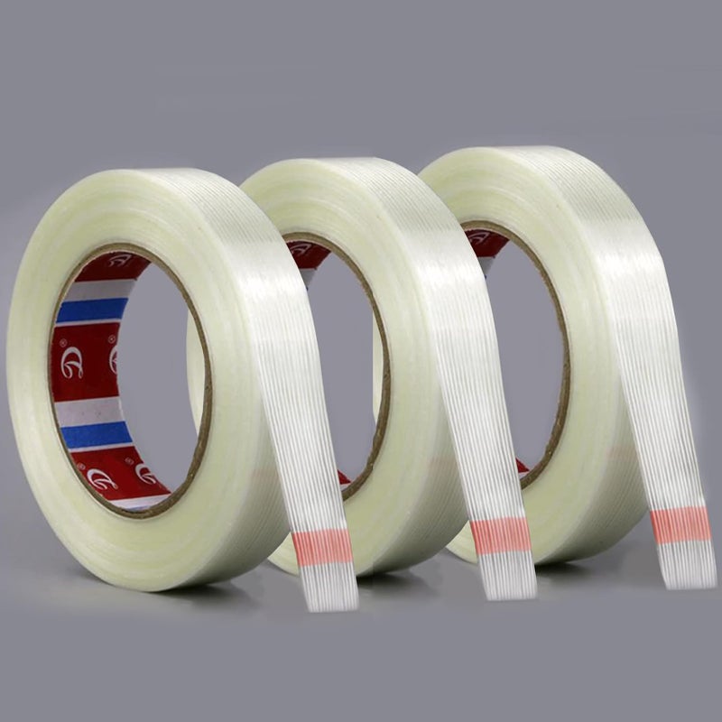 KAIY Strapping Tape 3 Roll, 1/2 inch x 60 yds Fiberglass Reinforced Packing Tape Heavy Duty, Wearproof Tape,100 lbs per inch Tensile Strength - Image 1